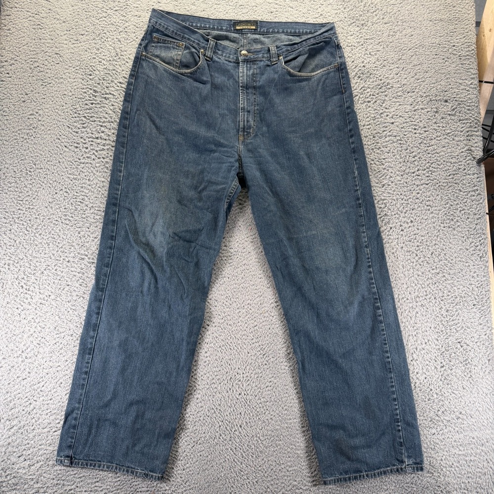 Vintage Axist Jeans Mens 38x32 Blue Cotton Denim Straight Faded Workwear Baggy